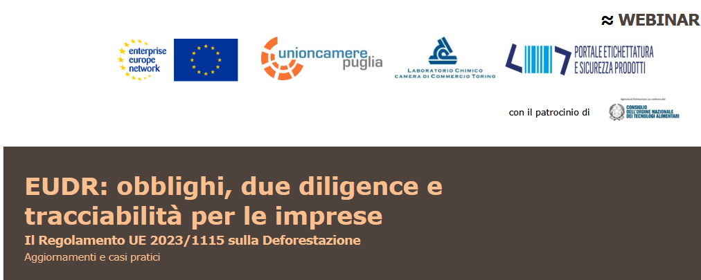 webinar “EUDR: obblighi, due diligence e tracciabilità per le imprese Il Regolamento UE 2023/1115 sulla Deforestazione” – 7 ottobre 2026