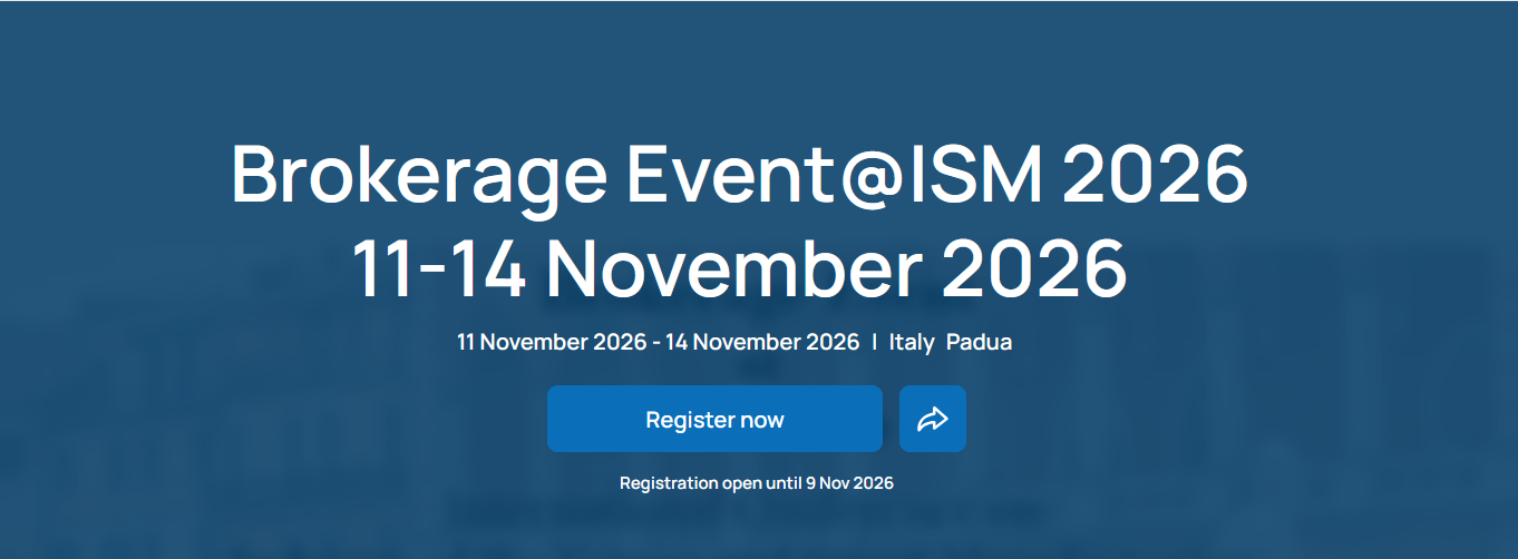 Brokerage Event @ISM 2026 – 11-14 novembre 2026 – Padova e on-line